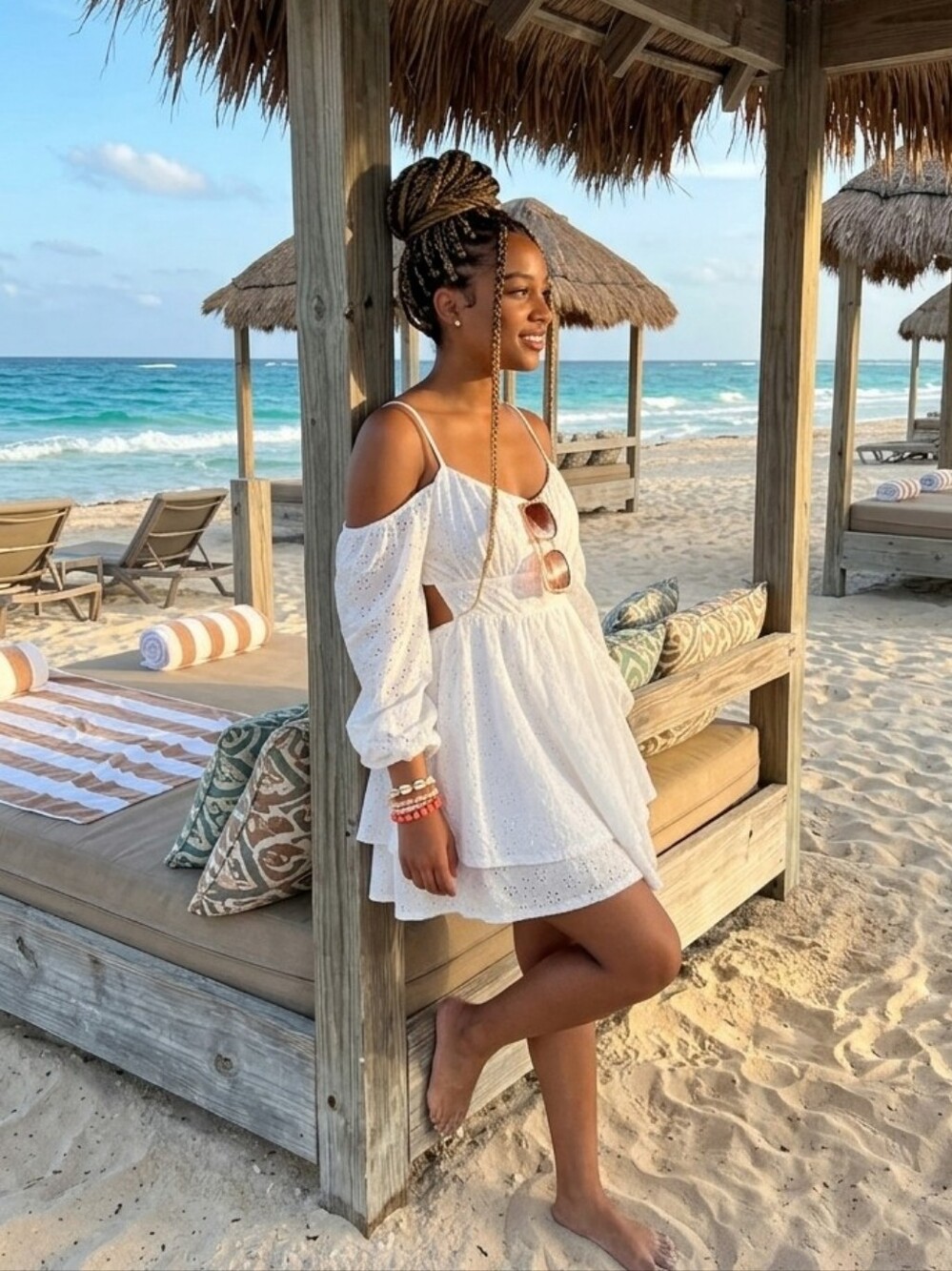 Windsor White Eyelet Spaghetti-Strap Girls Dress